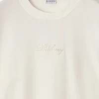 Check Cursive Logo Cotton T-shirt in Chalk white - Men | Burberry® Official