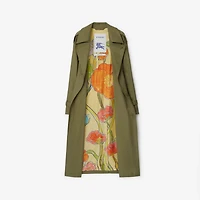 Long Highgrove Castleford Trench Coat in Wreath - Women, Cotton | Burberry® Official