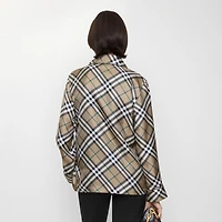 Check Silk Pyjama Shirt in Linden beige - Women | Burberry® Official