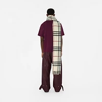 Wide Check Cashmere Scarf in Stone | Burberry® Official