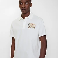 EKD Check Cotton Polo Shirt in Chalk white - Men | Burberry® Official