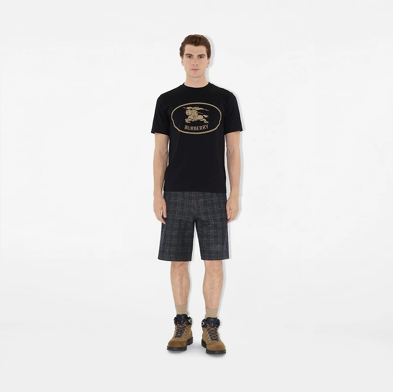 Knight Stamp Cotton T-shirt in Black - Men | Burberry® Official