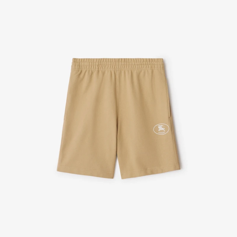 Knight Stamp Cotton Shorts in Flax beige - Men | Burberry® Official