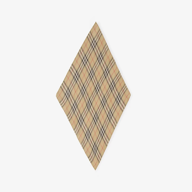 Check Silk Chiffon Scarf in Sand beige | Burberry® Official