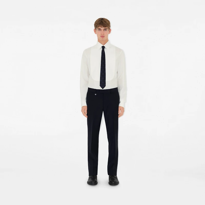 Wool Mohair Tailored Trousers in Navy - Men | Burberry® Official
