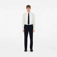 Wool Mohair Tailored Trousers in Navy - Men | Burberry® Official