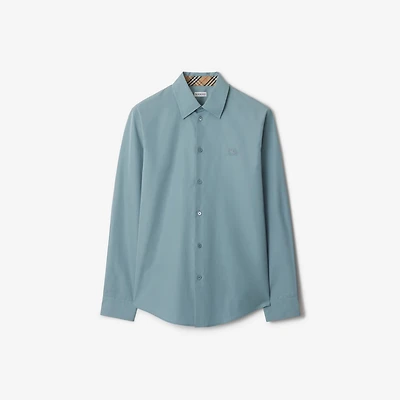 Slim Fit Cotton Poplin Shirt in Index blue