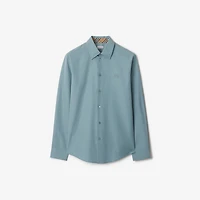 Slim Fit Cotton Poplin Shirt in Index blue