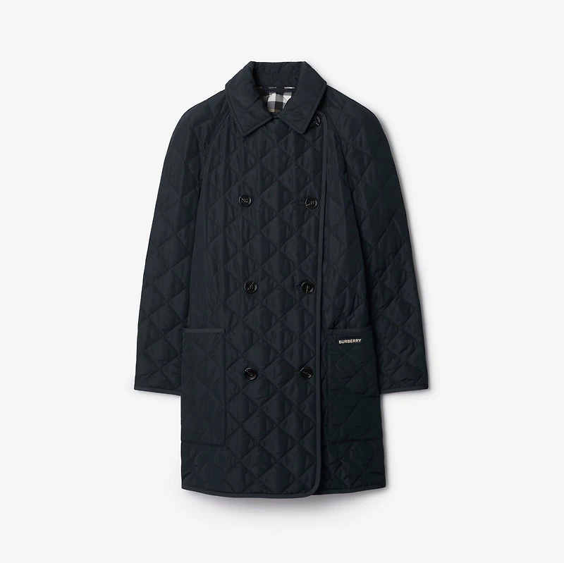 Quilted Coat in Navy black - Women | Burberry® Official