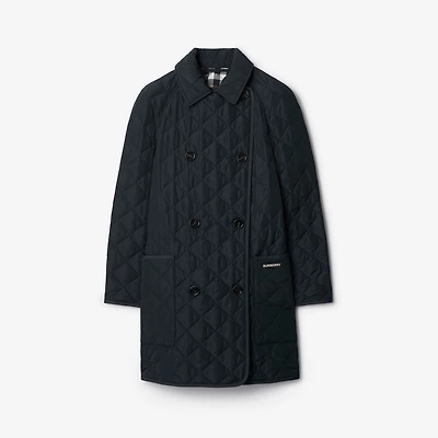 Quilted Coat in Navy black - Women | Burberry® Official