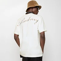 Check Cursive Logo Cotton T-shirt in Chalk white - Men | Burberry® Official