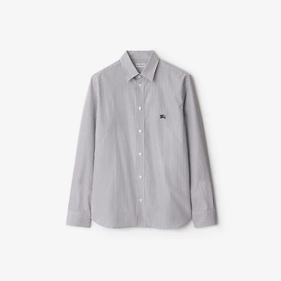 Regular Fit Striped Cotton Shirt in Black/white - Men | Burberry® Official