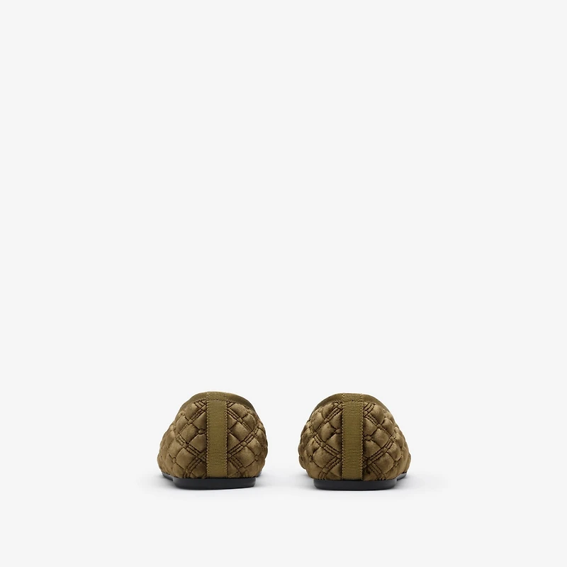 Quilted Velvet Estate Slippers​ in Linden beige - Women | Burberry® Official