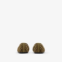 Quilted Velvet Estate Slippers​ in Linden beige - Women | Burberry® Official