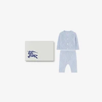 Check Cashmere Two-piece Set in Dusty blue - Children | Burberry® Official