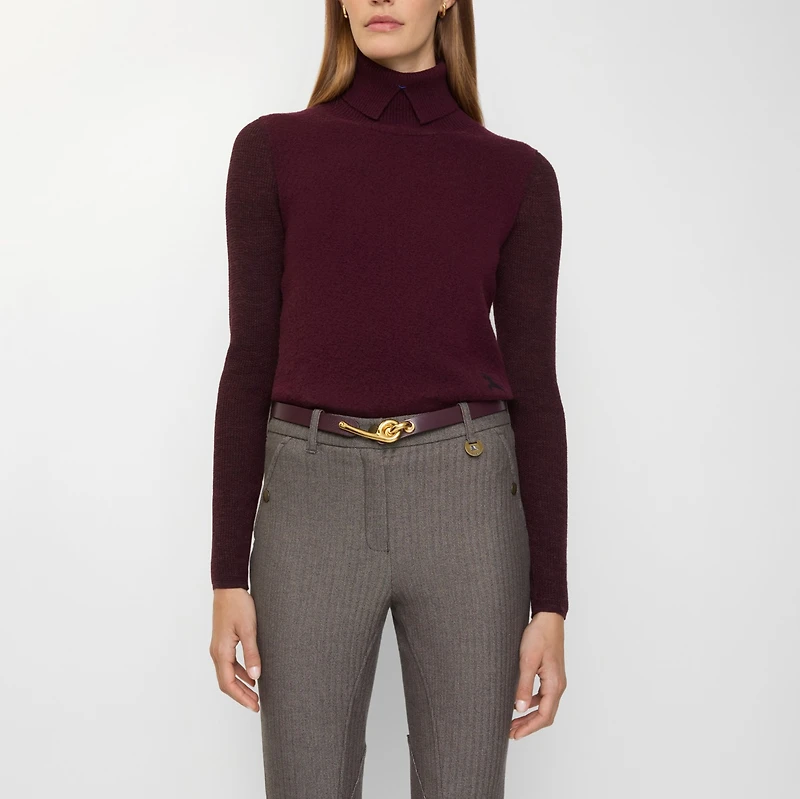Thin Leather Bridle Belt in Rubus - Women | Burberry® Official