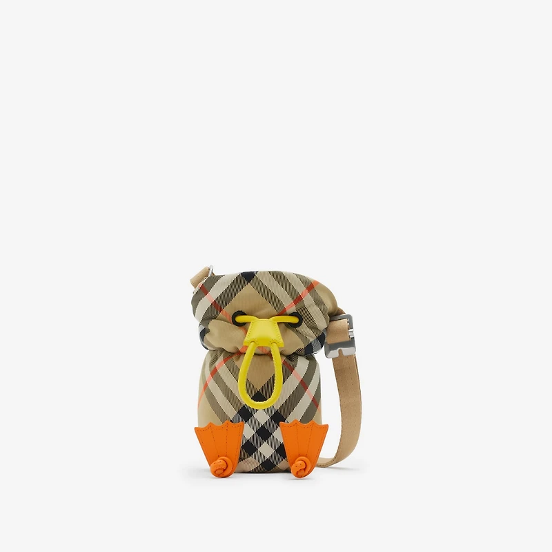 Duck Check Nylon Bottle Holder in Sand - Children | Burberry® Official