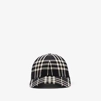 Check Cotton Baseball Cap in Black/calico beige - Men | Burberry® Official