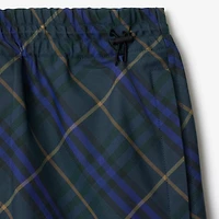 Check Twill Shorts in Midnight - Men, Nylon | Burberry® Official