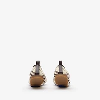 Check Fawn Ballerinas​ in Light beige - Women | Burberry® Official