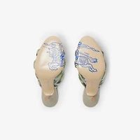 Check Mesh Mews Strap Mules​ in Artichoke - Women | Burberry® Official