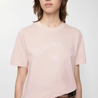 Gothic Logo Cotton T-shirt in Bouquet - Women | Burberry® Official