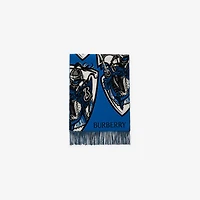 Charging Knight Wool Cashmere Scarf in Knight blue | Burberry® Official
