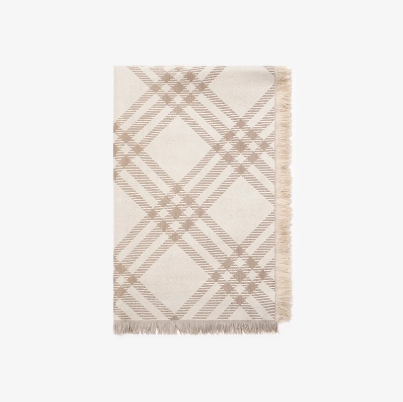 Gradient Check Wool Silk Scarf in Sand beige | Burberry® Official