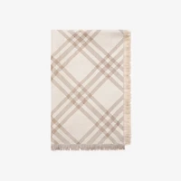 Gradient Check Wool Silk Scarf in Sand beige | Burberry® Official