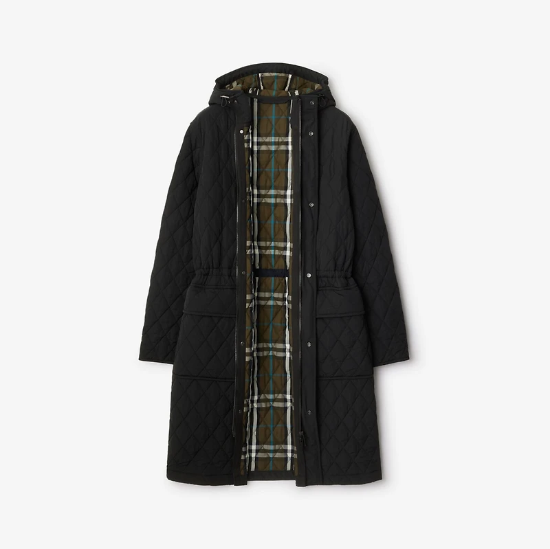 Quilted Nylon Parka in Black/snug - Women | Burberry® Official