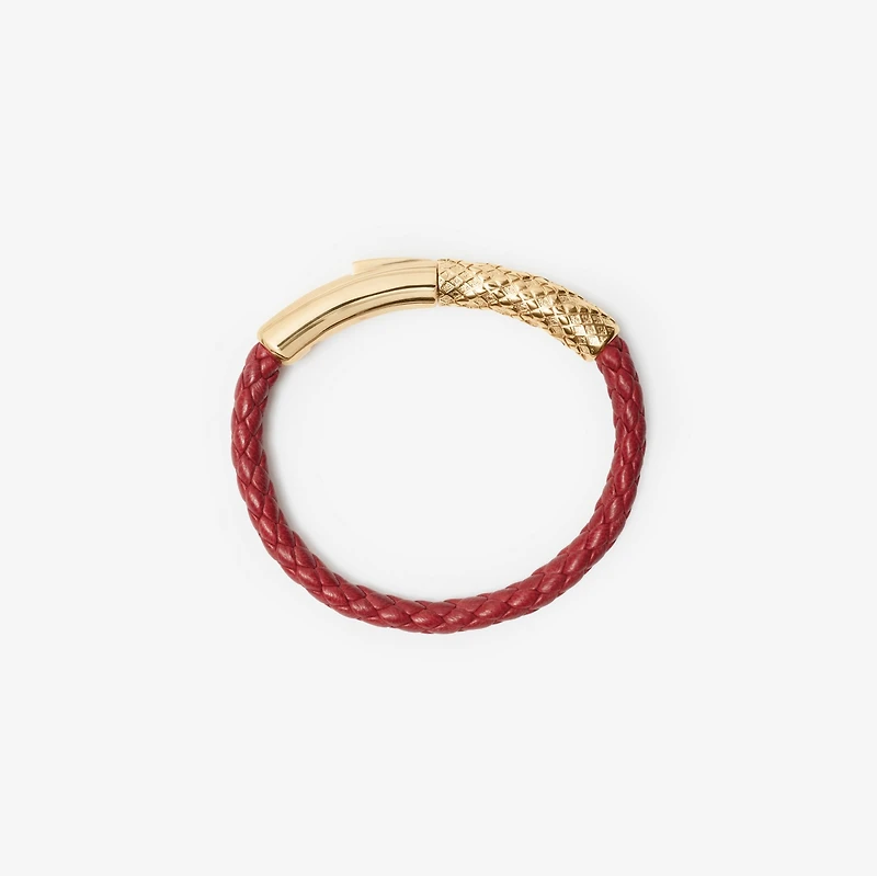 Leather Check Bracelet in Gold/rust - Women | Burberry® Official