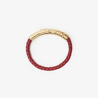 Leather Check Bracelet in Gold/rust - Women | Burberry® Official