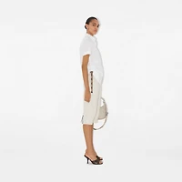 Check Trim Cotton Shirt in Optic white - Women | Burberry® Official