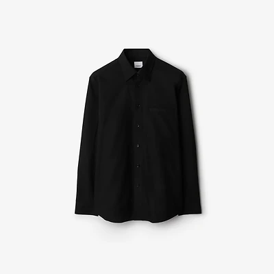 Cotton Oxford Shirt in Black - Men | Burberry® Official