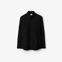 Cotton Oxford Shirt in Black - Men | Burberry® Official