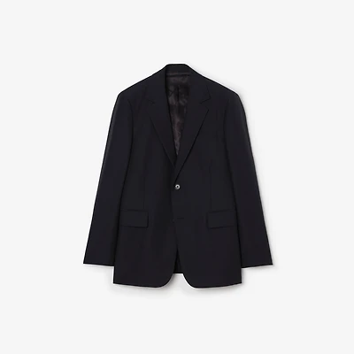 Wool Mohair Tailored Jacket in Navy - Men | Burberry® Official