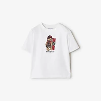Ski Bear Cotton T-shirt in White | Burberry® Official