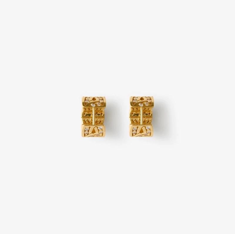 Shield Infinity Hoop Earrings in Gold/clear - Women | Burberry® Official