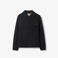 Wool Overshirt in Black/sand beige - Men | Burberry® Official