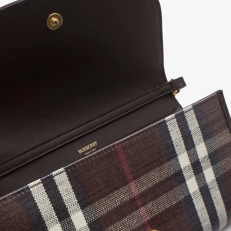 Highlands Chain Strap Wallet​ in Mahogany - Women | Burberry® Official