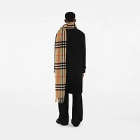 Wide Check Cashmere Scarf in Sand | Burberry® Official