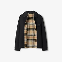 Wool Overshirt in Black/sand beige - Men | Burberry® Official