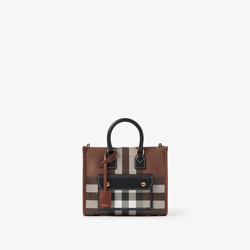 Mini Freya Tote in Dark birch brown - Women | Burberry® Official