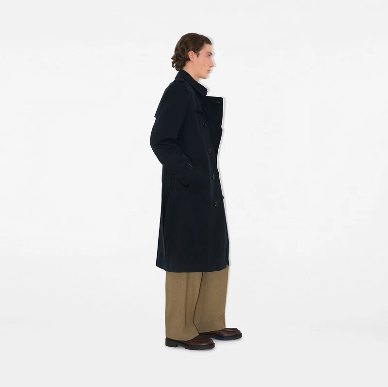 Long Kensington Heritage Trench Coat in Coal blue - Men, Cotton Gabardine | Burberry® Official