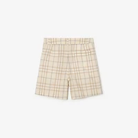 Check Cotton Shorts in Sesame beige | Burberry® Official