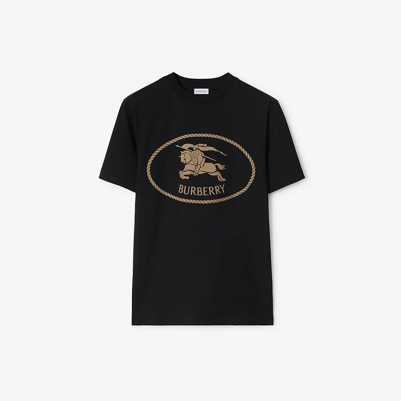 Knight Stamp Cotton T-shirt in Black - Men | Burberry® Official