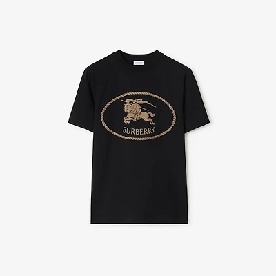 Knight Stamp Cotton T-shirt in Black - Men | Burberry® Official