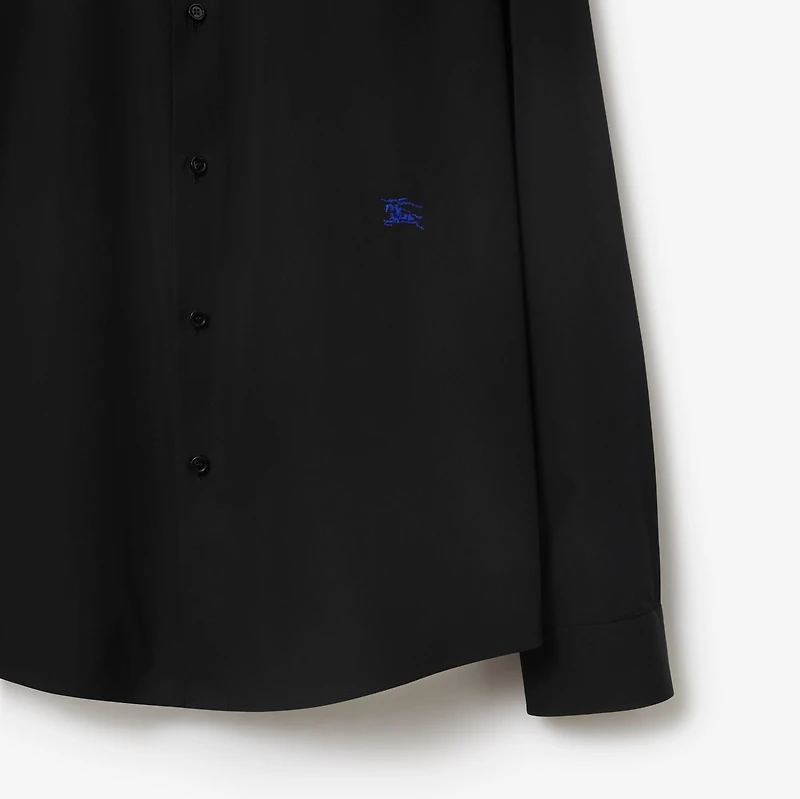 Slim Fit Cotton Formal Shirt in Black - Men | Burberry® Official
