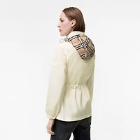 Short Checker-tape Nylon Parka in Seashell white - Women | Burberry® Official