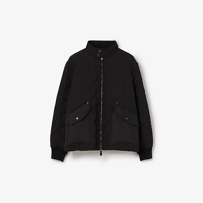 Quilted Thermoregulated Harrington Jacket in Black - Men | Burberry® Official